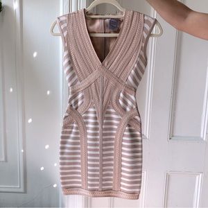 Herve Leger - Katina Striped Lacing Bandage Dress - XS